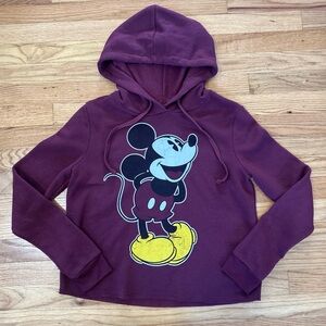 Disney Mickey Mouse Burgundy Pullover Sweatshirt Distressed size Medium